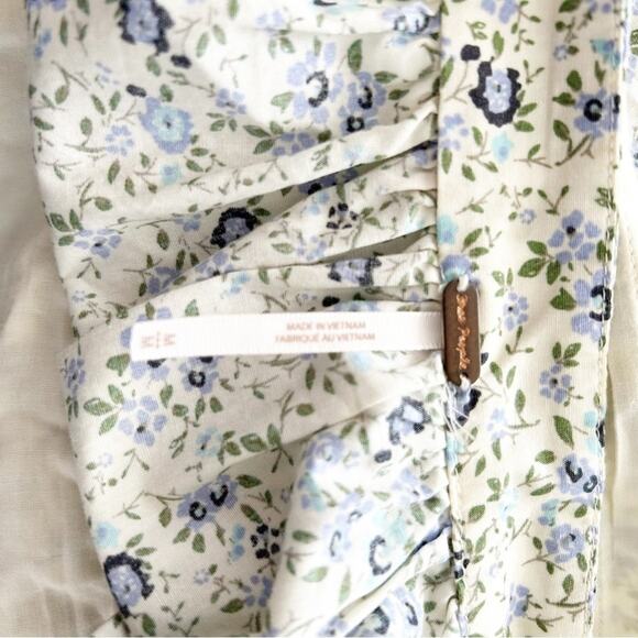 Free People White Combo Cotton Blend Smocked Bust Petunia Mini Dress Size M - Picture 5 of 7